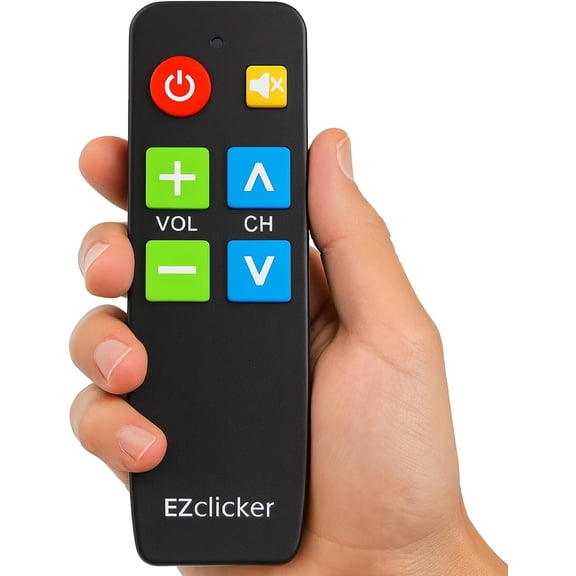 TV Remote for Seniors Extra Simple Big Button (Black) Works with Major Brands NOT Streaming (2xAAA Batteries Not Included)