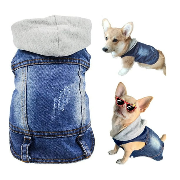 Ropa para mascotas Ropa con capucha para perros Pantalones vaqueros con capucha para mascotas Chaleco para perros vest1499