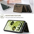 thumbnail image 5 of Magnetic Detachable Wallet Vintage Leather Stand Phone Case for Google Pixel 7 6 6A 5A Pro 5G Back Cover, Card Holder Bracket Anti-Shock Business Popularity Bumper(Green,Pixel 5A 5G), 5 of 8