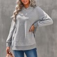 thumbnail image 4 of Sudaderas con capucha para mujer, suave, transpirable, Color puro, informal, estilo suelto, sudadera con capucha para mujer, fiesta, viaje, gris claro L, 4 of 7