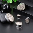 thumbnail image 4 of GFDYREE Tear Drop Design Stainless Steel Gauges for Ears Lift Tree Natural Seashell Plugs and Tunnels., 4 of 7