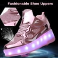 thumbnail image 2 of Yiomxhi Kids Roller Shoes, Boy Girl Sneakers with LED Light Wheels, Become Sport Sneaker for Birthday Christmas Children Gift, Adjustable Roller Skates Suitable for Outdoor School, 2 of 7