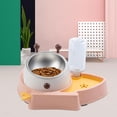 thumbnail image 5 of double puppy Cat Bowls - Pets Water Food Bowl Set, Tilted Water and Food Bowl Set with Automatic Waterer Bottle for Small Medium Large dogs and cats Pink, 5 of 9