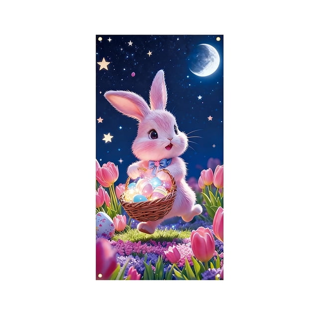 E Easter Door Cover Decoration E 35X72 Inch Polyester Door Curtain With Holiday Pattern Spring Festival Party Wall Decor For Home Indoor Outdoor Pattern E
