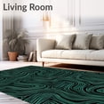 thumbnail image 2 of ODIKA 8'x10' Machine Washable Non-Slip Area Rug, Modern Boho Fractal Palm Design with Artistic Edge High Traffic Rug with Pad, Black, 718379, 2 of 8