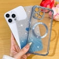 thumbnail image 4 of Magnetic Glitter for iPhone 16 Pro Max [ Compatible with MagSafe ], Luxury Love Heart Pattern Plating Bling Clear Case,Camera Protection Sparkly Slim Soft Back Cover for Women Girls,Blue, 4 of 12