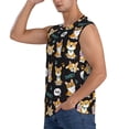 thumbnail image 3 of Bingfone Cute Dogs Corgi Pattern Men's Tank Tops Workout Sleeveless Tee Shirts Running Beach Tanks for Men-Medium, 3 of 7