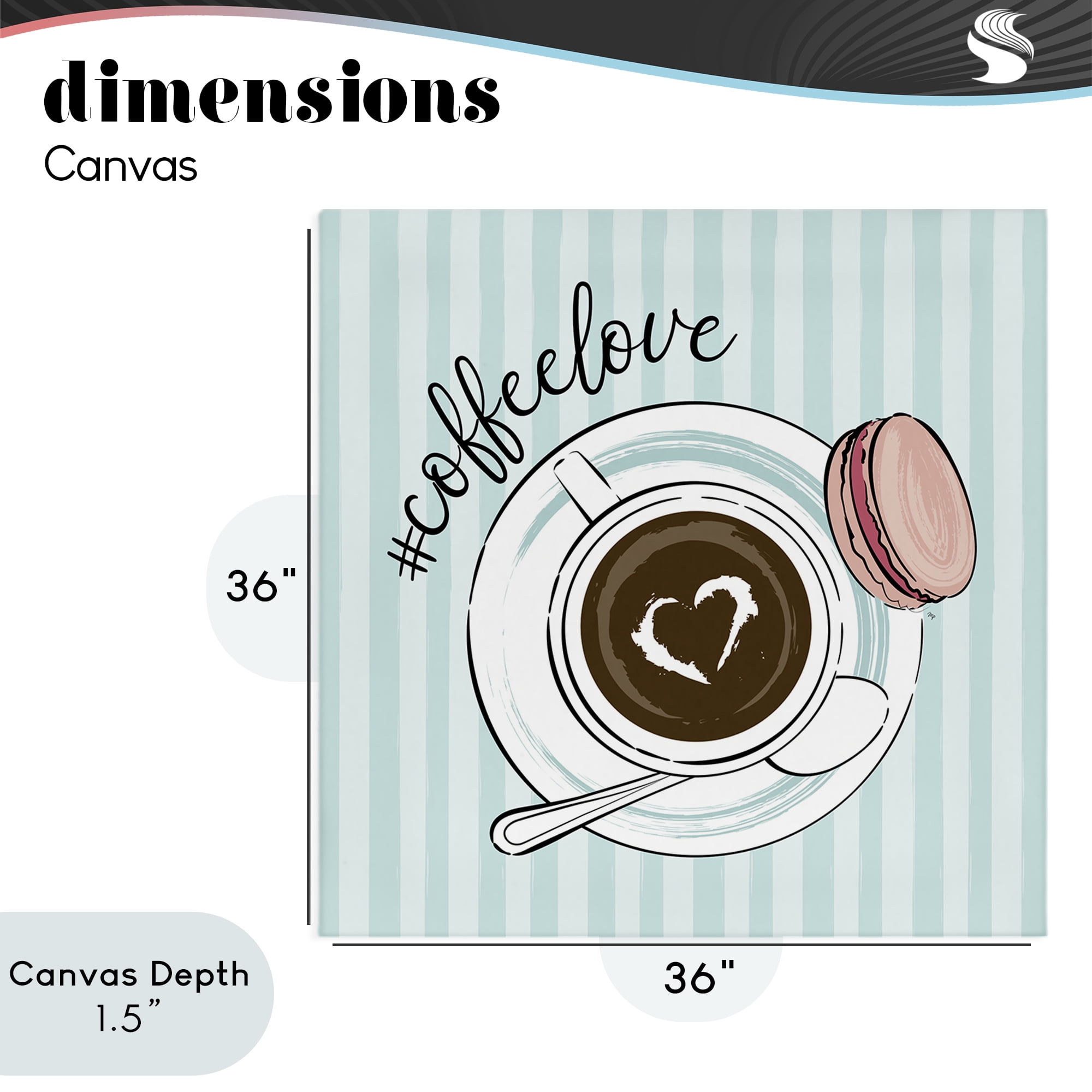 Stupell Industries Coffee Love Hashtag Canvas Wall Art, design by Martina Pavlova