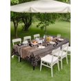 thumbnail image 4 of Outdoor Tablecloth with Umbrella Hole for Patio/Picnic/Party/Camping, Vintage Boho Waterproof Table Cloth Rectangle Table Cover Washable, Farmhouse Retro Shabby Brown Wooden Grain (60"x 120"), 4 of 8