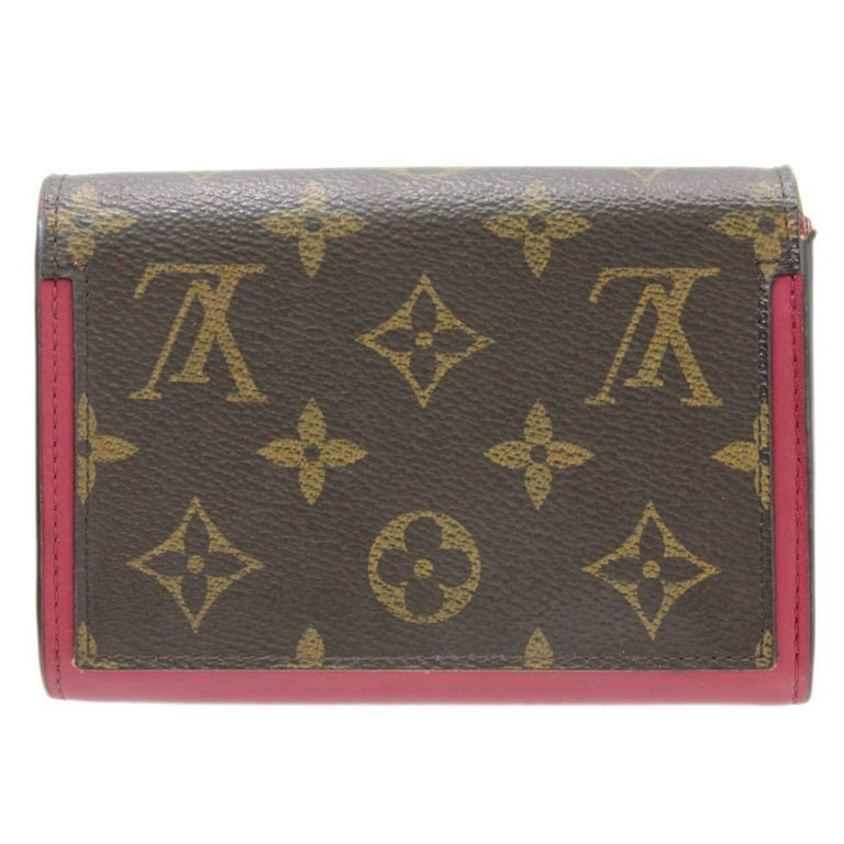 Authenticated used Louis Vuitton Louvuitton Portofeuil Flor Bi-Fold Wallet Monogram Fuchsia M64588 Sp2158 Box, Women's, Size: (HxWxD): 9.5cm x 13.5cm