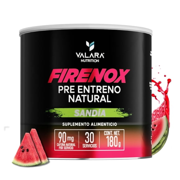 Pre Entreno Natural Firenox Sandía 180gr, Energía Sostenida, Amigable con el sueño