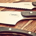 thumbnail image 4 of Knork 171 Pakkwood Cutlery Chef Knife 3 + 1 Piece Set Silver, 4 of 4