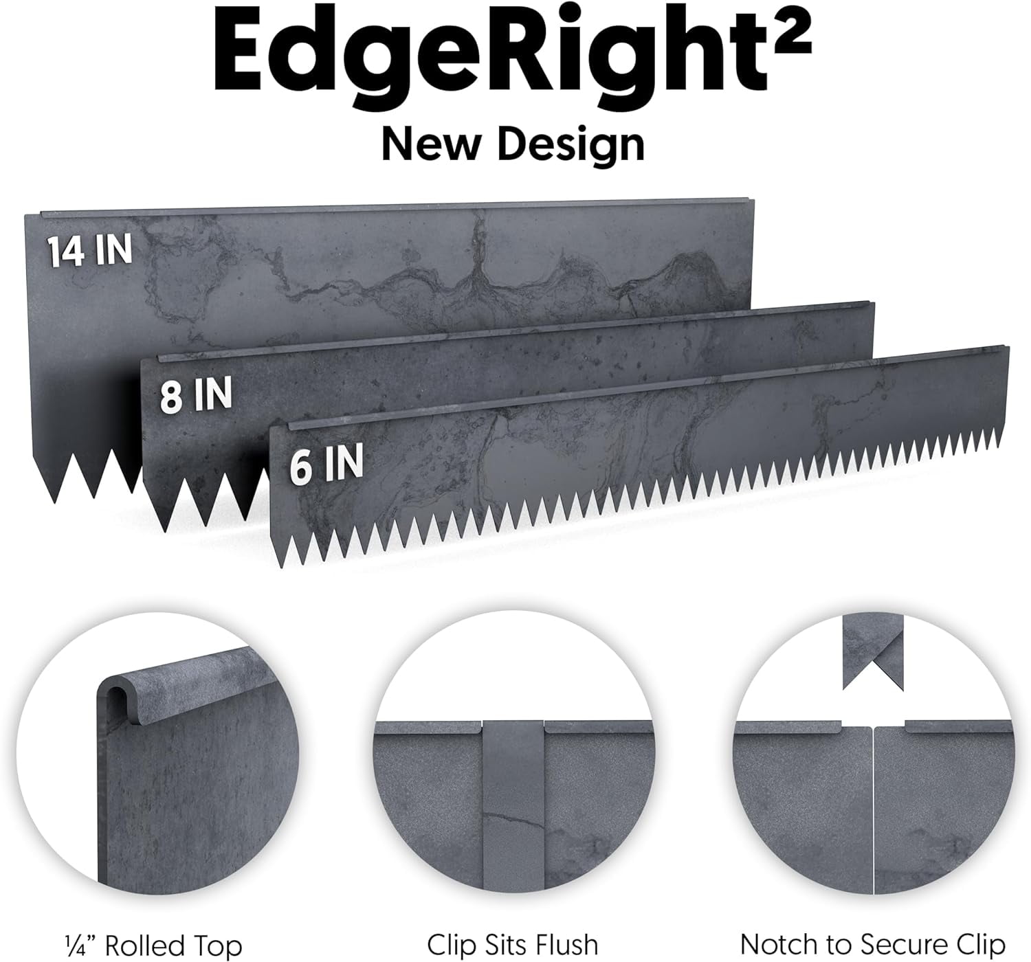 Edge Right - Hammer-in Landscape Edging - 48-inch Strips - 8-inch Depth 1/4-inch Rounded top COR-Ten Steel (1 Pack)