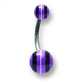 thumbnail image 2 of Stainless Stl Curv BB w Acrylic Neon Layered Balls 14G (1.6mm) 7/16 (12 Stainless Steel, 2 of 2