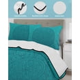 thumbnail image 4 of Teal Boho Twin Size Down Alternative Comforter, Lightweight Comforter Quilt Bedding Set with Pillow Shams Farmhouse Abstract Geometric Aesthetic Art All Seasons Bed Comforter Duvet Insert 68"x86", 4 of 7