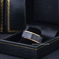 thumbnail image 2 of Jewelry Avalanche 8mm Black and Rose Gold Cobalt Wedding Band Ring Brushed Finish Beveled Edge Comfort Fit Men’s Anniversary Ring size15, 2 of 4