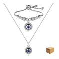 thumbnail image 1 of 2 Ojo Turco Collar Y Pulsera De Acero Inoxidable Para Mujer Belug, color Plata, 1 of 5