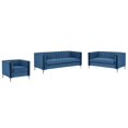 thumbnail image 2 of Morden Fort Contemporary Living Room Set Velvet Upholstered Accent Chair Loveseat Sofa Blue, 2 of 9