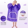 thumbnail image 4 of Manta portátil con capucha IFNOW para niños, color morado con bolsillos, 4 of 8