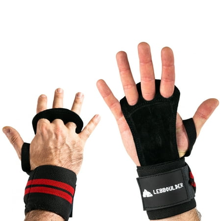 Gymnastics Grips Crossfit 3 Hole Wodies Leather Hand Grip Gloves with Adjustable Detached Wrist Support for Men and