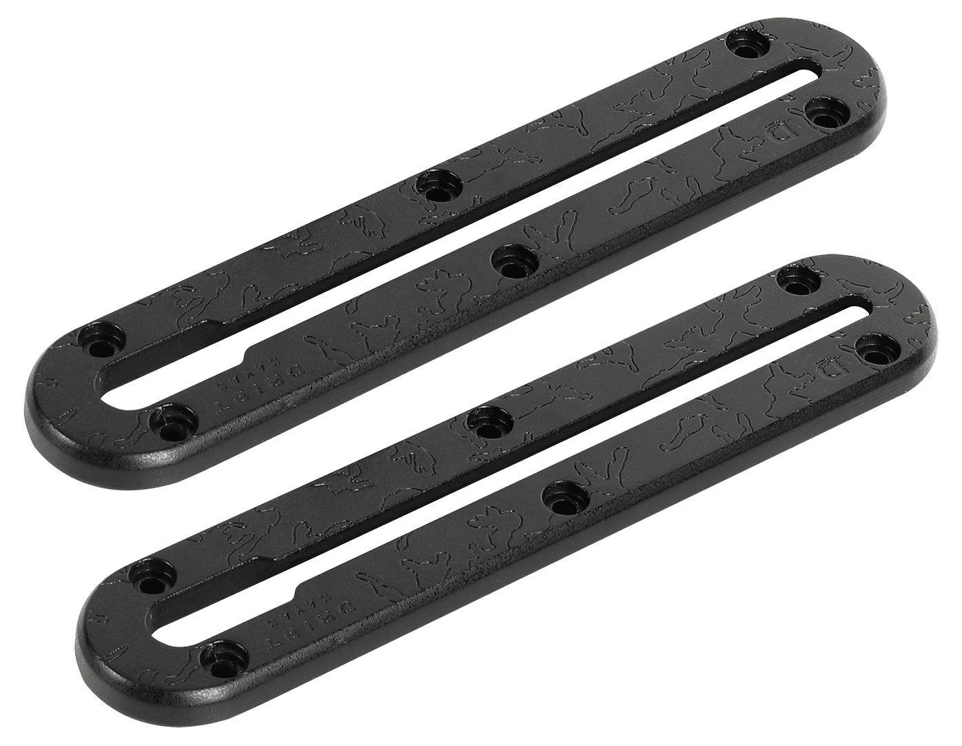 D DRIFT ALL THINGS WATER Kayak Track Mount Kit with Rod Holder and Paddle Clips, 9in Tracks, Black