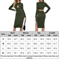 thumbnail image 2 of Vestido Vestido ajustado ahuecado con abertura lateral para mujer vestido midi tipo túnica con cuello redondo traje diario Cgtredaw Verde oscuro T XL para Mujer, 2 of 6