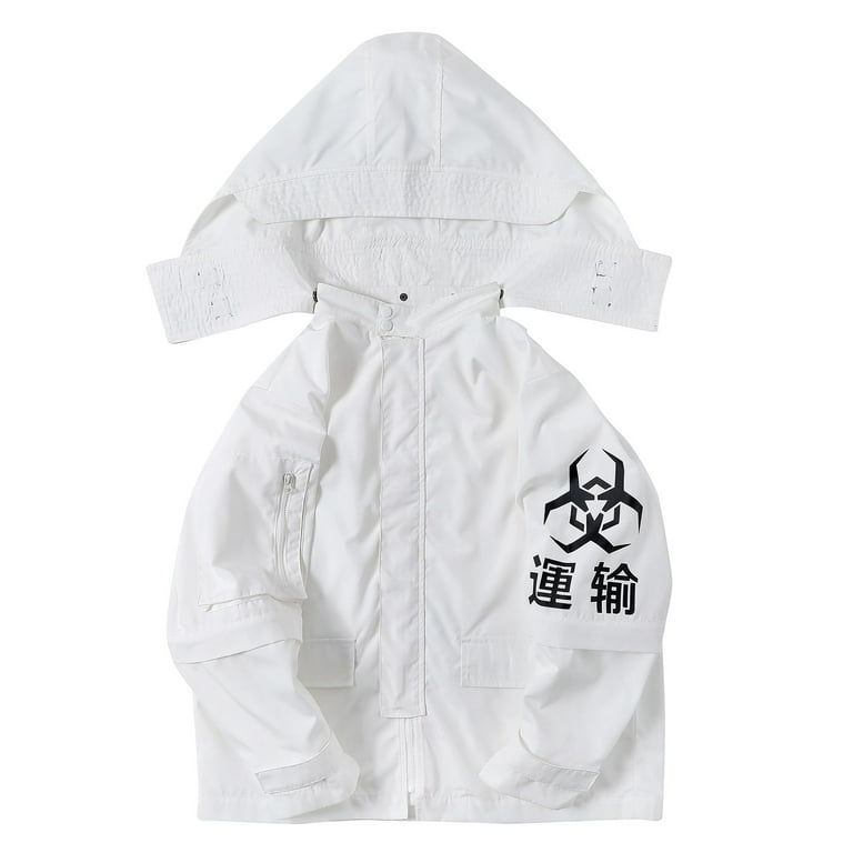 Niepce Inc Japanese Streetwear Zip Up Hooded White Men's Niepce Inc Japanese Streetwear Zip Up Hooded White Men's