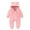 12Pink, variant on Hicidod Infant Snowsuit Long Sleeve Fleece Lined Onesie Outfits Winter Warm Cute Bear Ears Hooded Zipper Solid Baby Jumpsuits Romper