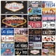 thumbnail image 2 of Cartel de hojalata vintage de Las Vegas, letrero de hojalata de metal, placa de matrícula para garaje, club, bar, hotel, cafetería, decoración de pared retro, 2 of 5
