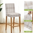 thumbnail image 4 of Brown Beige Plaid Bar Stool Covers - Stretch Dining Chair Covers Set of 2, Farmhouse Checkered Buffalo Bar Chair Cover Removable Counter Stool Pub Chairs Slipcovers Protectors for Kitchen/Cafe, 4 of 9