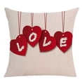 thumbnail image 2 of Juego de 4 fundas de almohada para el día de San Valentín, 18 x 18, decoración de granja primaveral, amor rojo, 2 of 4