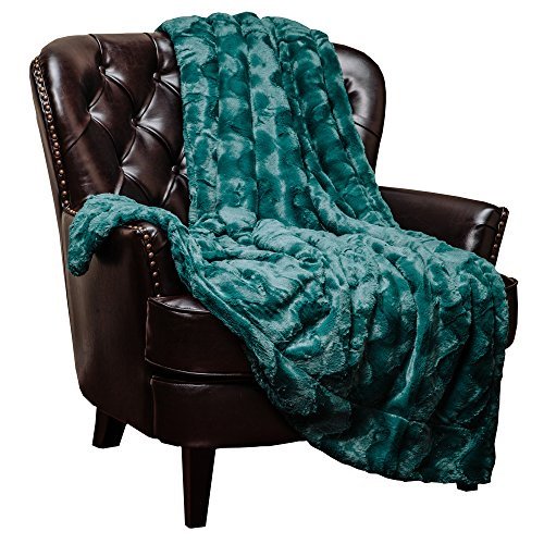 Chanasya Super Soft Warm Elegent Waivey Pattern Cozy Sherpa Throw Blanket