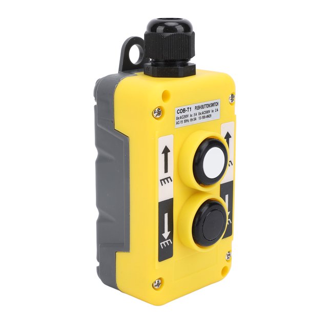 Electric Hoist Crane Pushbutton Switch, AC250V 5A 500V 2A Ergonomic Industrial Up Down Driving Push Button Switch Easy To Operate for Industrial Control