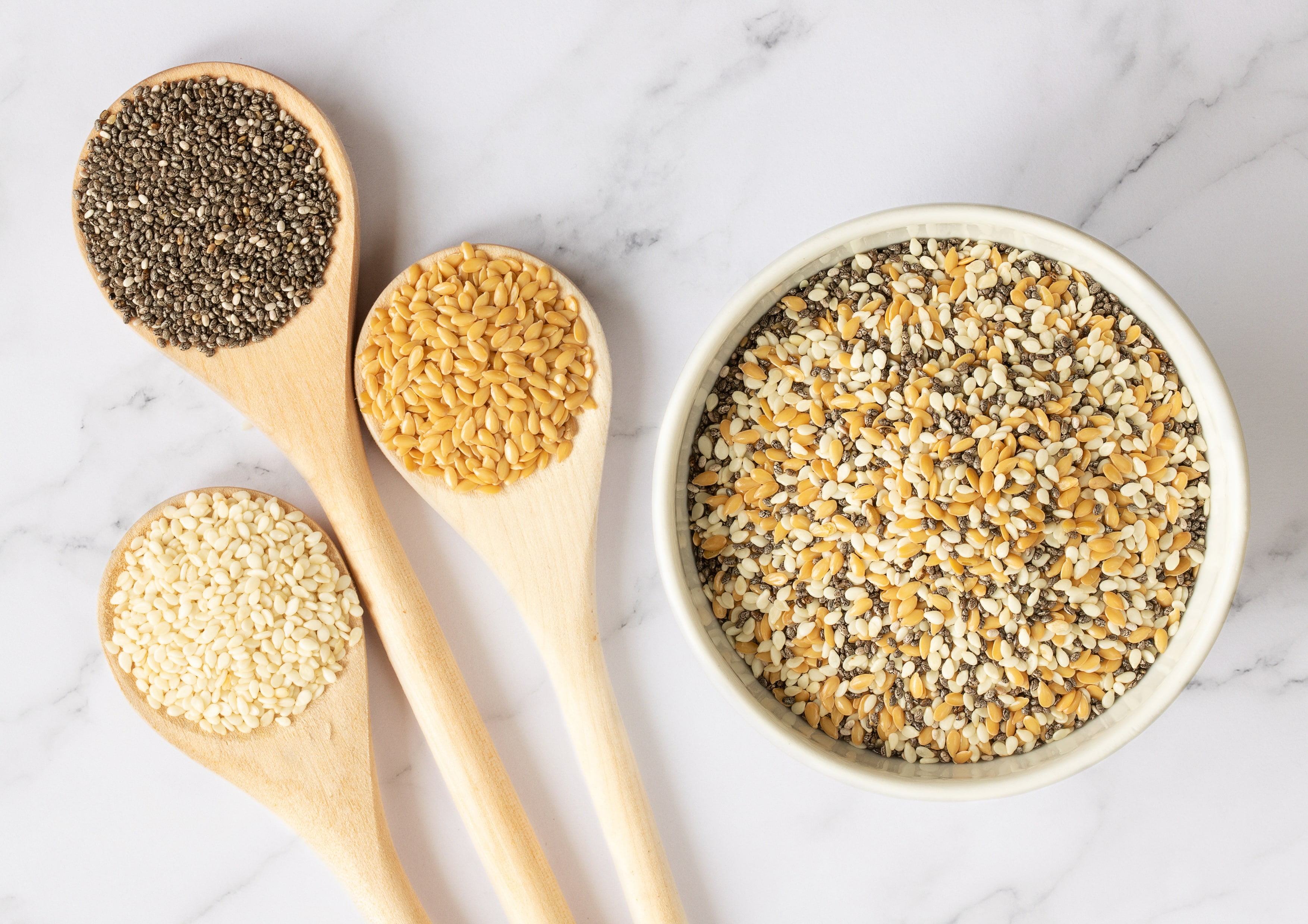 Organic Omega-3 Seeds Mix with Flax, Chia and Sesame, 10 Pounds - Non-GMO, Raw, Vegan - by Food to Live