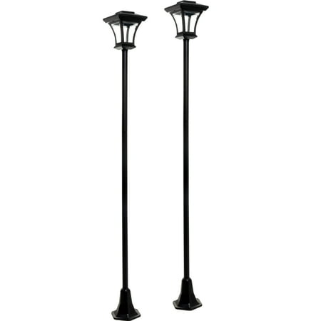 Energizer Black 77 Inch Led Solar Powered Lamp Posts Outdoor Path Energizer Black 77 Inch Led Solar Powered Lamp Posts Outdoor Path Light 2 Pack