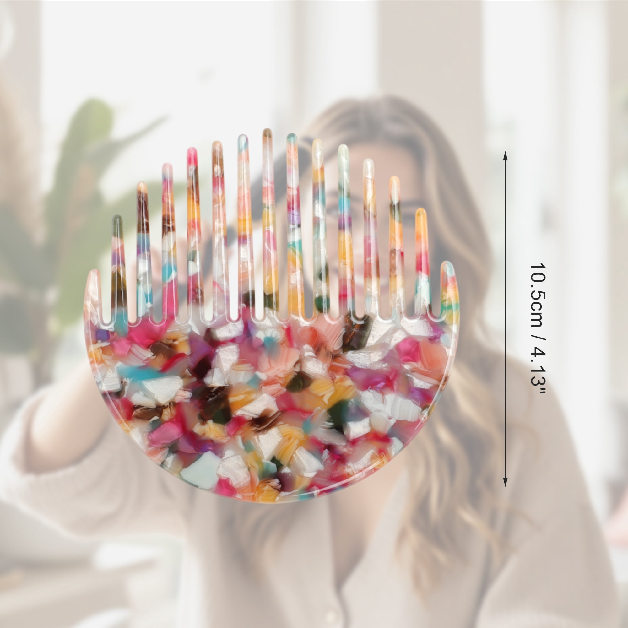 Unique Bargains 1 Pc Durable Convenient Round Hair Comb for Styling Detangling Colorful