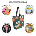thumbnail image 7 of FORMRS Womens Canvas Tote Bag with Zipper Inner Pocket Shoulder Handbag, Blue Floral Oranges, 7 of 7