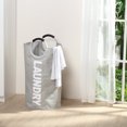 thumbnail image 3 of Inteprter Cesta para la ropa Cesto a prueba de polvo Bolsa de ropa plegable Cubo de plegable Oxford Almacenamiento y organización del hogar gris, 3 of 5