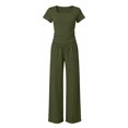 thumbnail image 4 of Ruyang Kids Girls 2 Piece Outfit Crew Neck Short Sleeve Top and Wide Leg Pants Summer Teens Solid Casual Sweatsuit Set, 4 of 9