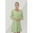 thumbnail image 3 of Miss Lavish London V Neck Dress With Long Sleeves Casual Long Sleeve Dress for Women Tea Green-XL, 3 of 5
