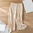 thumbnail image 2 of Lenpel Girls' Wide Leg Pants Toddler Elastic Waist Drawstring Pleated Palazzo Pants Flowy Lounge Trousers 2-15 Y, 2 of 3