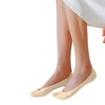 thumbnail image 3 of Women's Split Toe No Show Socks, Soft Cotton Casual Low Cut Socks for Flats, Loafers and Casual Wear, 1-Pack | VerBelle,Coffee One Size, 3 of 7