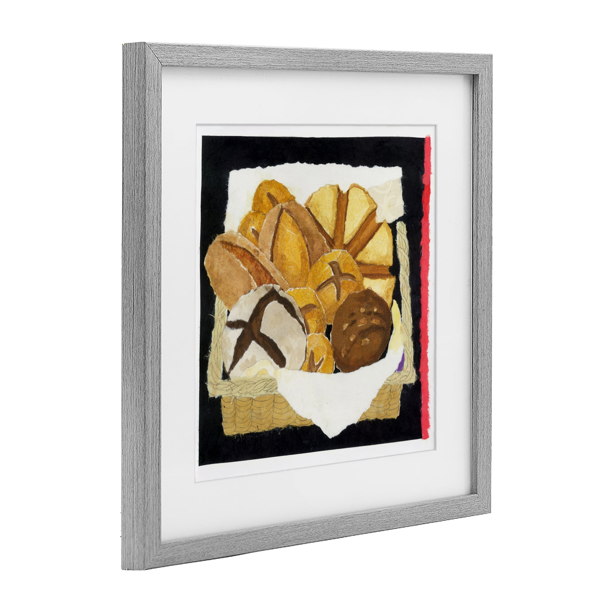 Stupell Industries Bread Box and Stripe Gray Framed Print Under Glass, design by Nancy Overton