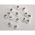 thumbnail image 6 of U8MO 250 Black in white Acrylic Alphabet Letter Coin Beads 4X7mm Pick Your Letter-P, 6 of 9
