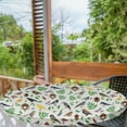 thumbnail image 2 of Ambesonne Nature Emoji Fitted Round Tablecloth, Birds Leaves Cartoon, 40"- 44" Diameter, Fern Green and Dark Cocoa, 2 of 5