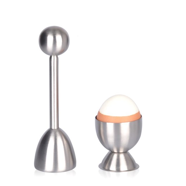 Topper de huevo de acero inoxidable con mango de silicona ZefeiWu 9024715128867