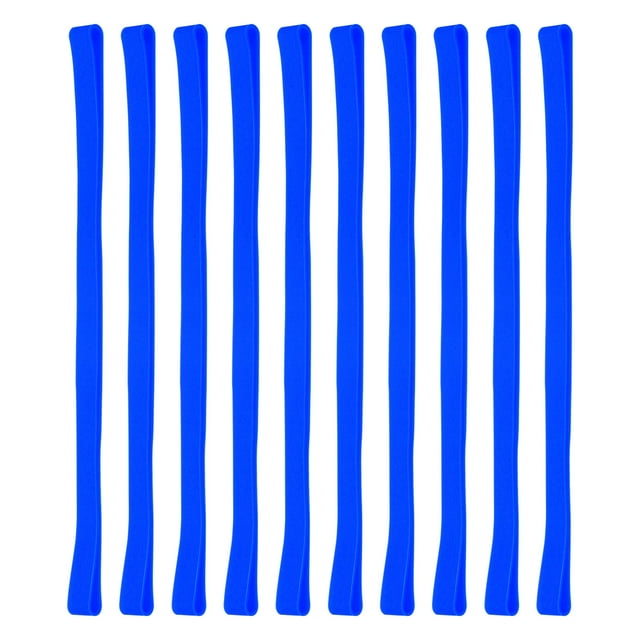 Unique Bargains 8' Large Elastic Rubber Bands, 10 Pcs Big Silicone Rubber Bands Strap, Blue