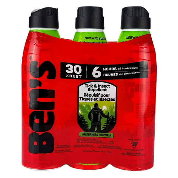Ben's 30 Répulsif à Tiques et Insectes, 3 x 170 g