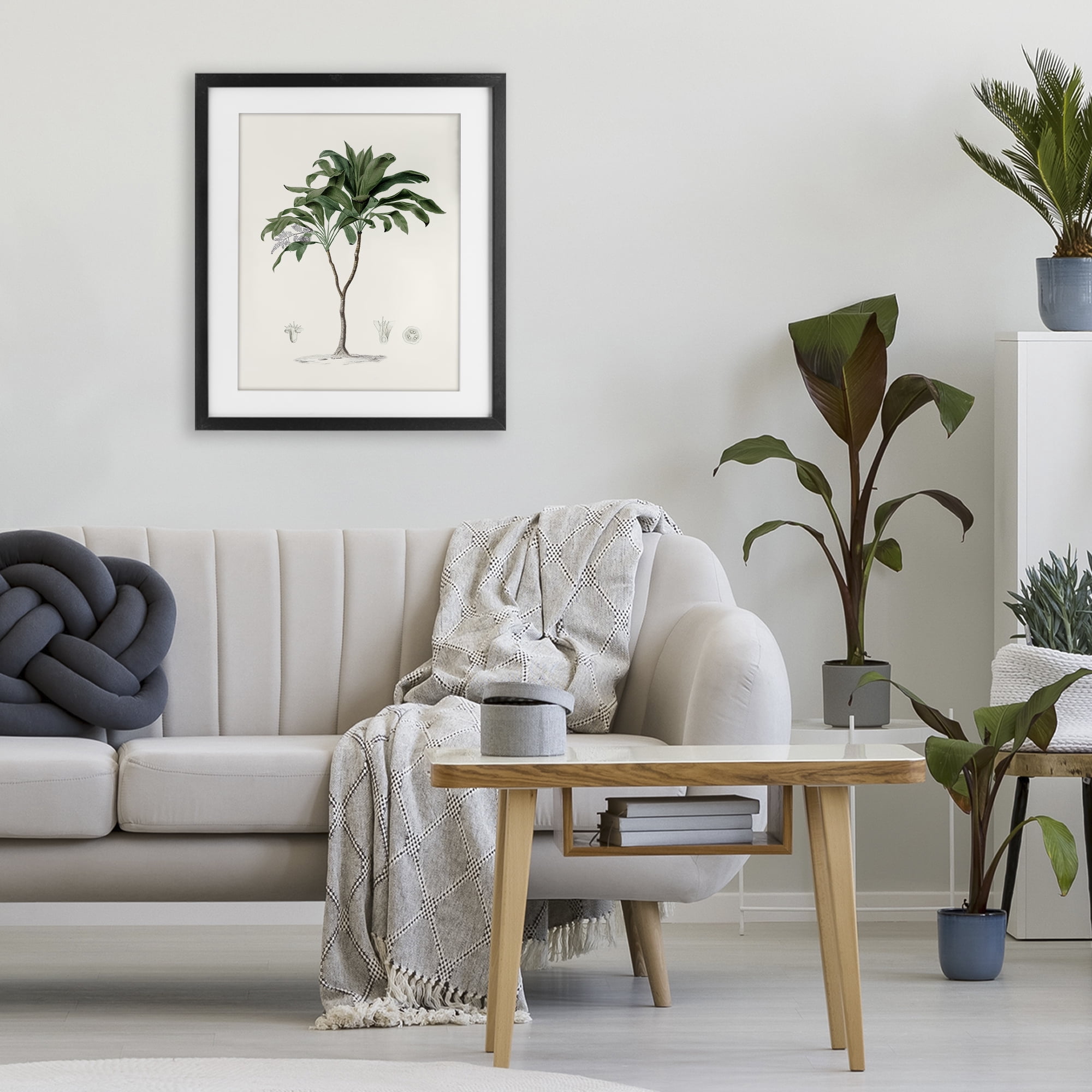 Stupell Industries Coastal Palms Vintage Black Framed Print Under Glass, design by Val Rhodes