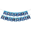 WERNNSAI Shark Party Supplies - Happy Birthday Banner Bunting Garland Pennant for Boys Kids Blue Ocean Theme Pool Party Decorations